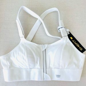 NWT white SHEFIT Ultimate Sports Bra